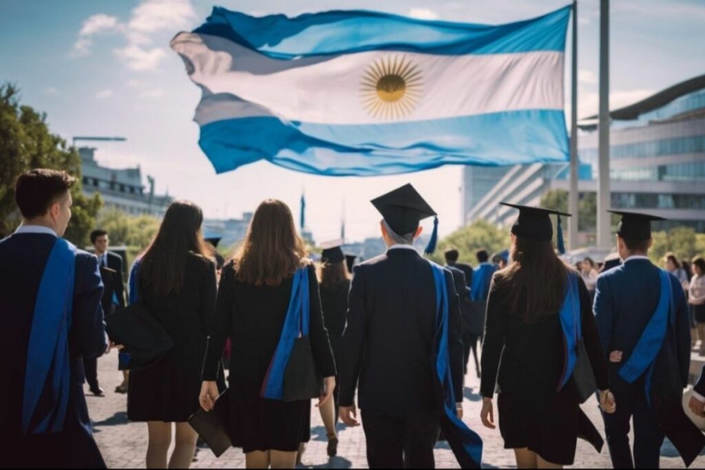 Imagen creada en Idiogram con el promt: estudiantes ecuatorianos en Argentina.
