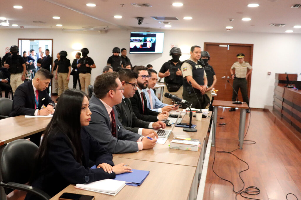 Inicio de la audiencia por el asesinato de Fernando Villavicencio el pasado 26 de junio de 2024 en el Complejo Judicial Norte.