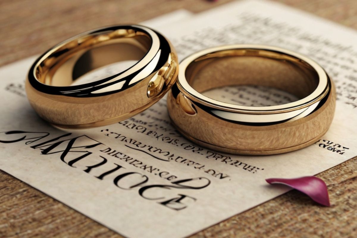 Imagen sobre matrimonios y divorcios creada con Leonardo.AI