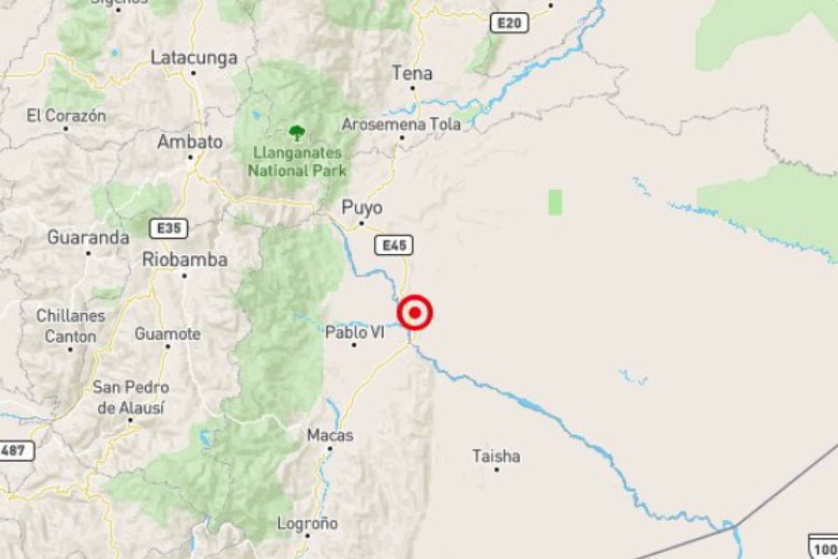 El temblor se sintió en las provincias de Pastaza, Morona Santiago y Napo. Foto: Captura.