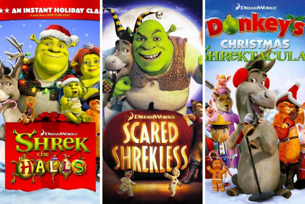Especiales para televisión de Shrek y villancicos de Burro. Fotos: IMDB