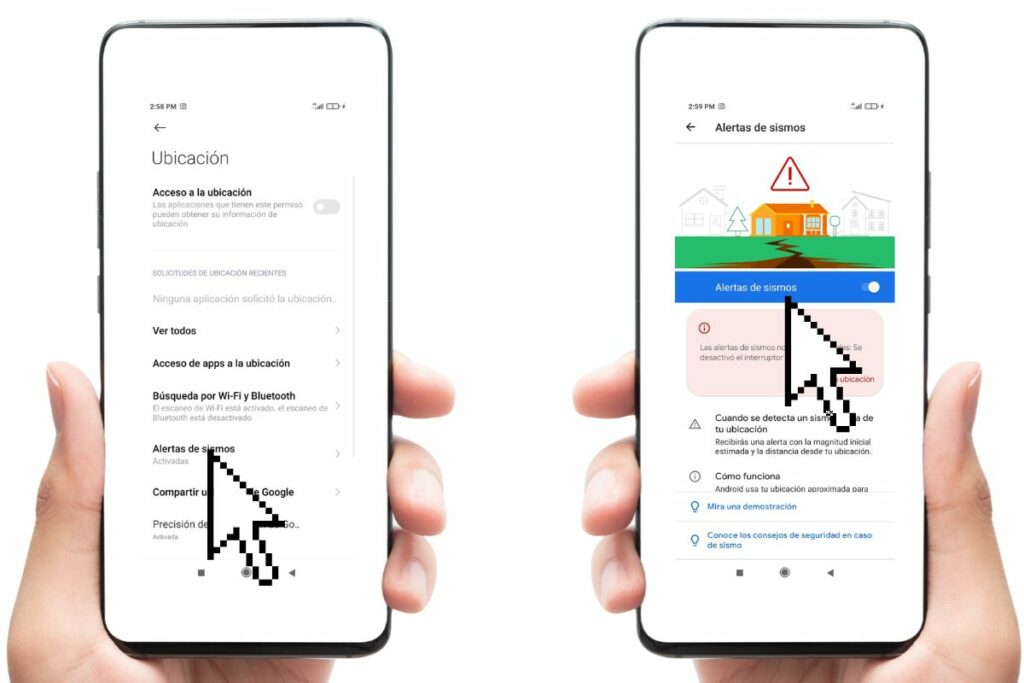 Google ha integrado un sistema de alertas en dispositivos Android que puede notificar a los usuarios antes de que ocurra un sismo. Foto: Captura de pantalla.