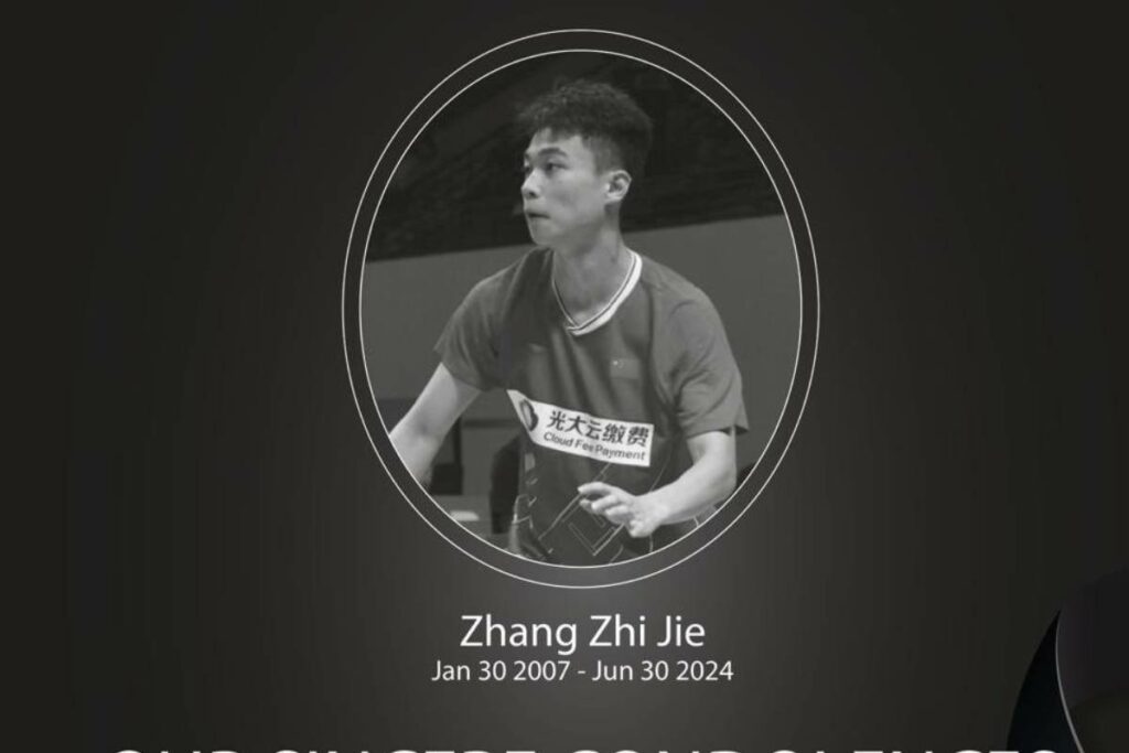 Zhang Zhi Jie, jugador chino de bádminton, falleció en plena competencia.