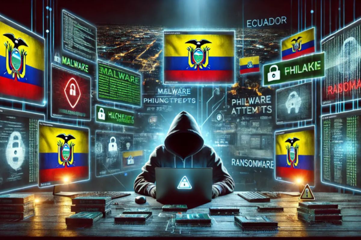 Imagen creada con ChatGPT con la especificación: Ciberdelincuencia en Ecuador