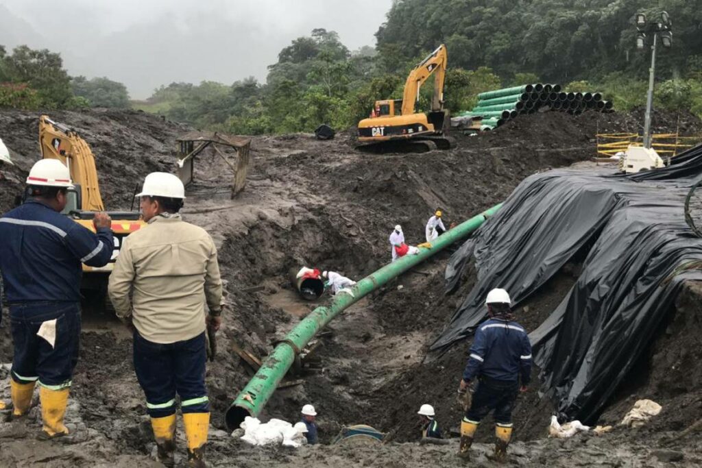 Más de 400 obreros trabajaron en la construcción de la variante de la tubería de OCP Ecuador, en el sector del Salado, cantón El Chaco, en Napo. Foto: EL COMERCIO